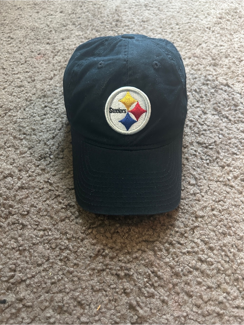 Reebok Kids Black Pittsburgh Steelers Logo Cap with Yellow Red Blue Accents